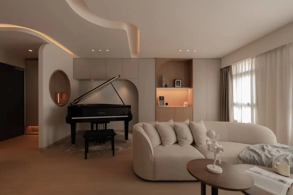 Modern Plantation Crescent home interior featuring stylish living spaces, custom cabinetry, and contemporary Singapore design.